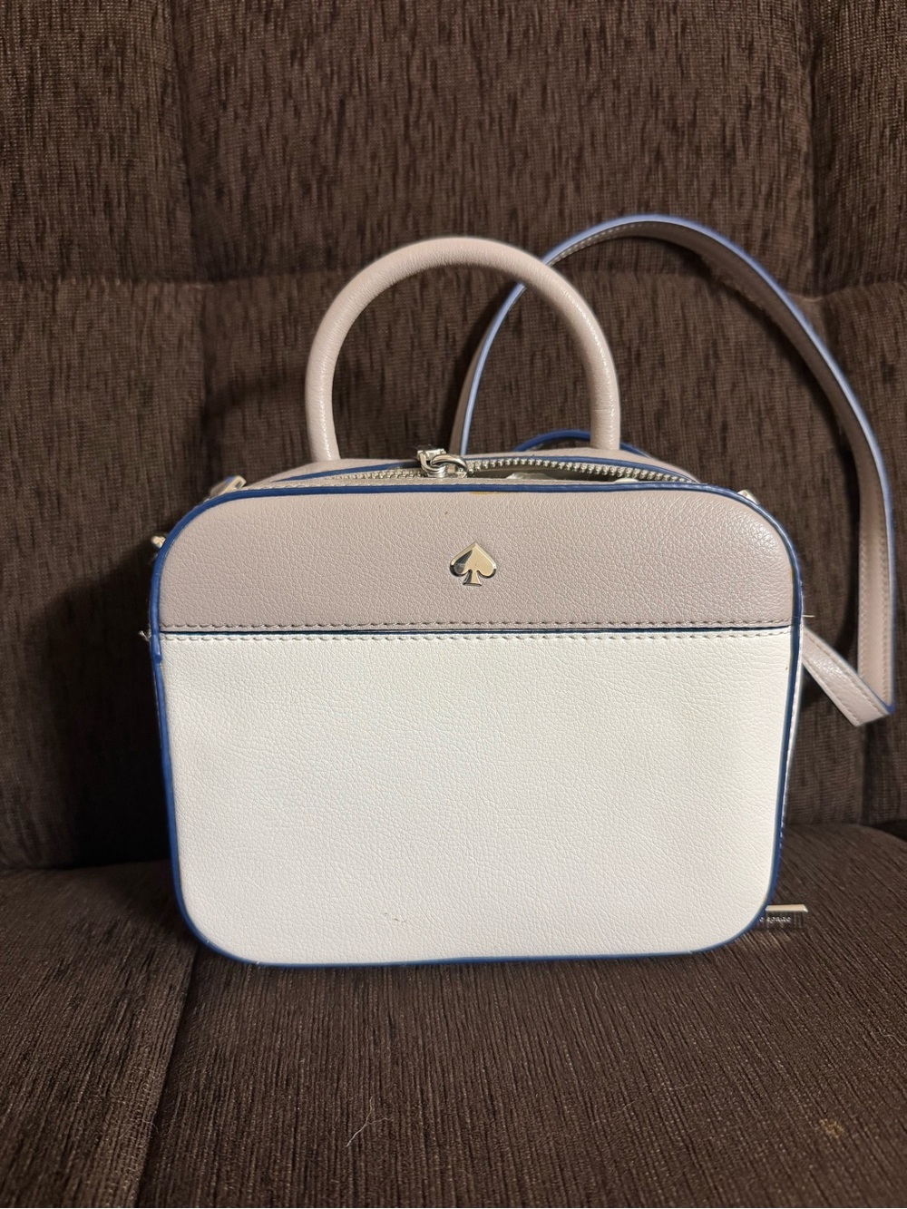 Kate Spade Two-Tone White and Grey Crossbody Bag